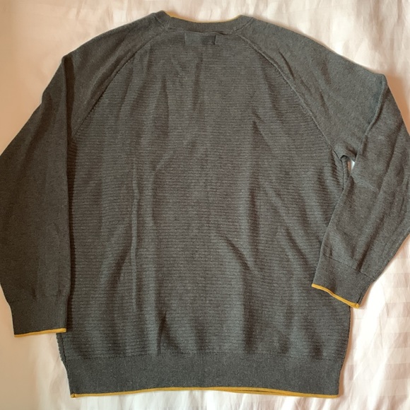 COPY - Fredrik Anderson Copenhagen grey cotton ribbed crewneck sweater w yellow… - Picture 4 of 5